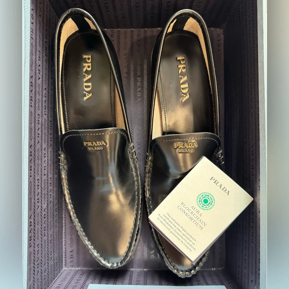 PRADA Brushed leather loafers - Picture 4 of 16